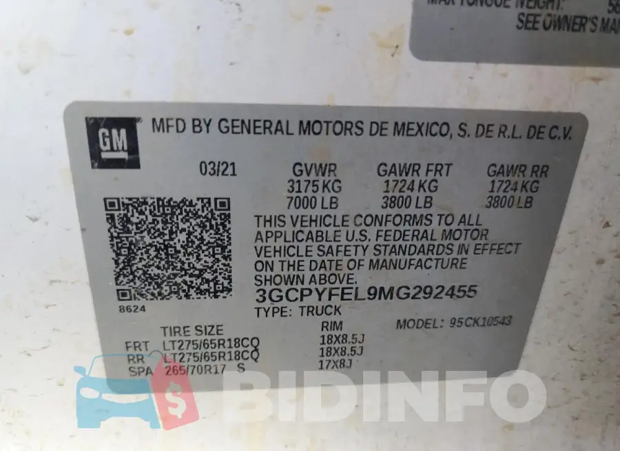 3GCPYFEL9MG292455 Photo# 12
