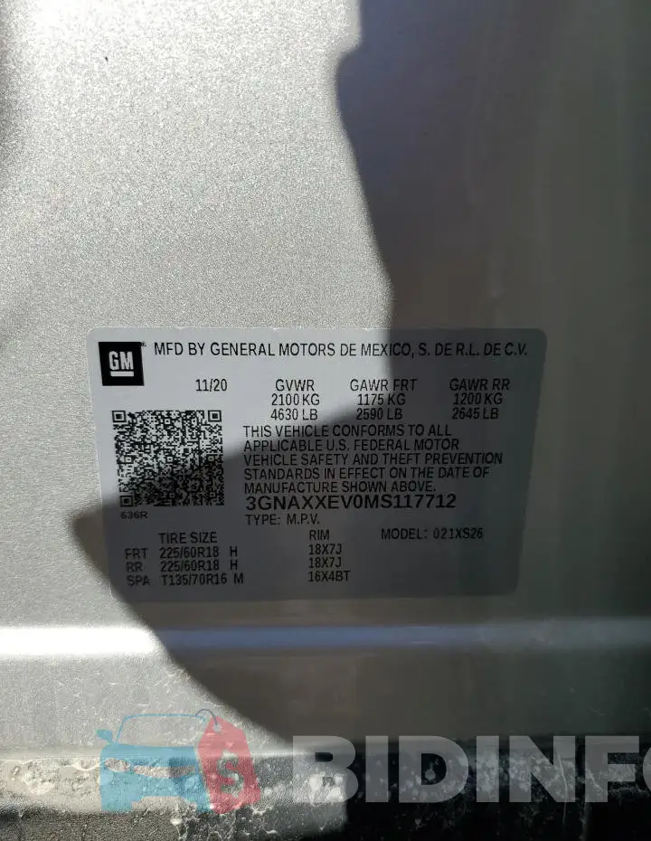 3GNAXXEV0MS117712 Photo# 10