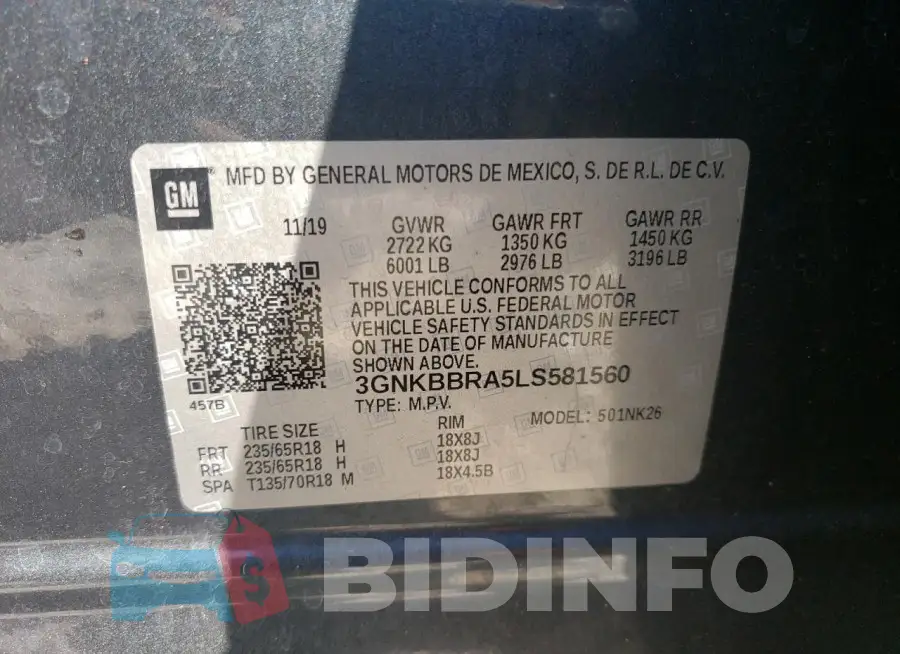 3GNKBBRA5LS581560 Photo# 13