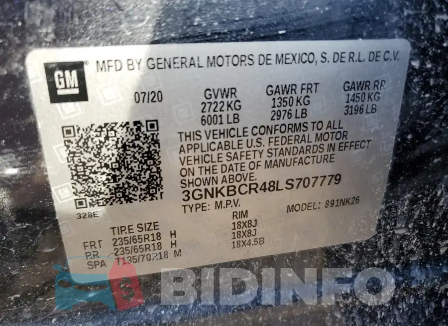 3GNKBCR48LS707779 Photo# 13