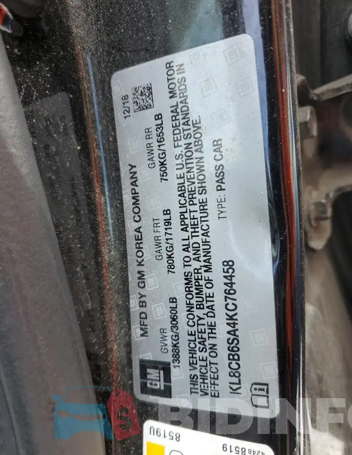 KL8CB6SA4KC764458 Photo# 12