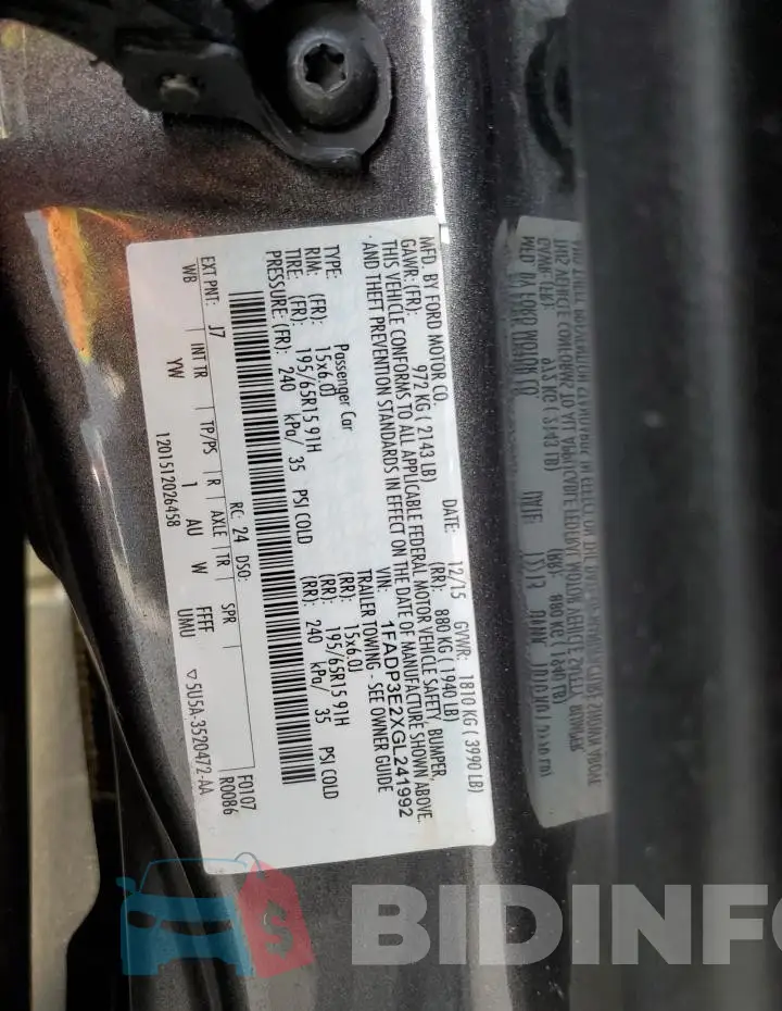 1FADP3E2XGL241992 Photo# 13