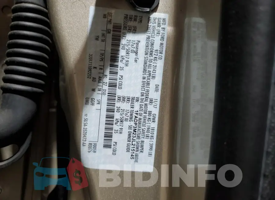 1FADP3M23JL215145 Photo# 12
