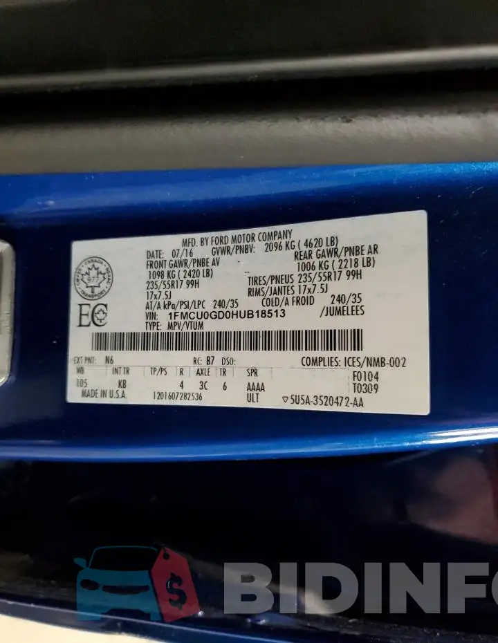 1FMCU0GD0HUB18513 Photo# 13