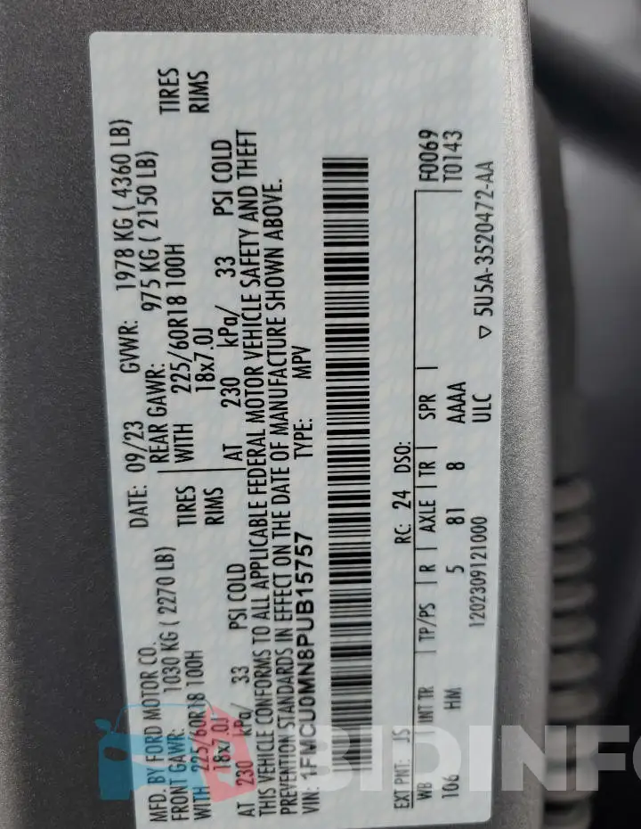 1FMCU0MN8PUB15757 Photo# 13