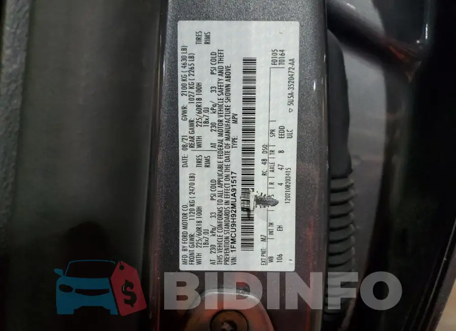 1FMCU9H92MUA91517 Photo# 13