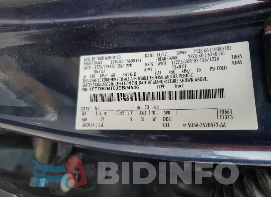 1FT7W2BT8JEB04546 Photo# 13