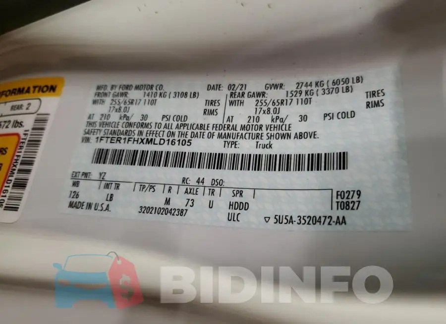 1FTER1FHXMLD16105 Photo# 12