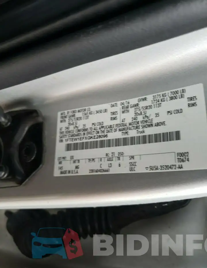 1FTEW1EFXGKE28096 Photo# 12