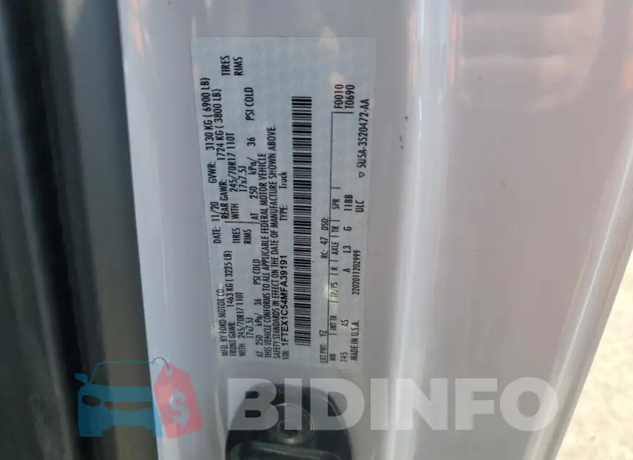 1FTEX1C54MFA39191 Photo# 13