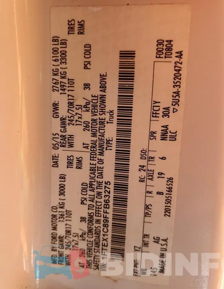 1FTEX1C89FFB63275 Photo# 12