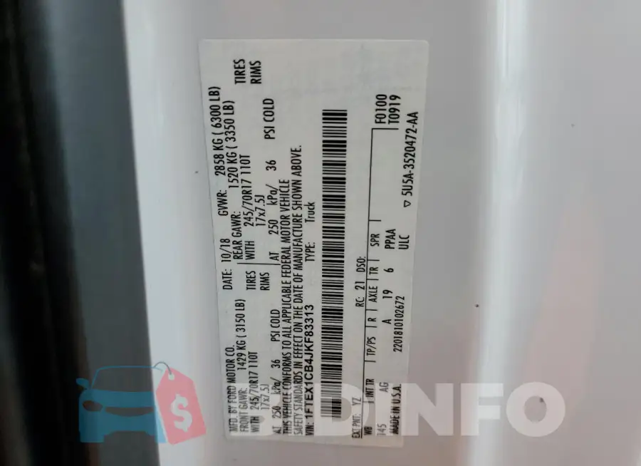 1FTEX1CB4JKF83313 Photo# 12