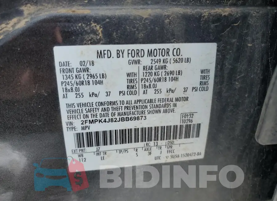2FMPK4J82JBB69873 Photo# 12