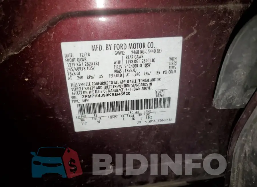 2FMPK4J90KBB45520 Photo# 13