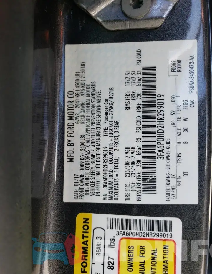 3FA6P0HD2HR299019 Photo# 13