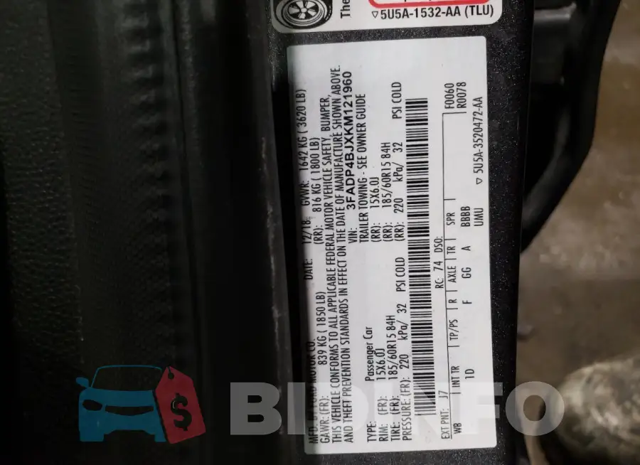 3FADP4BJXKM121960 Photo# 12