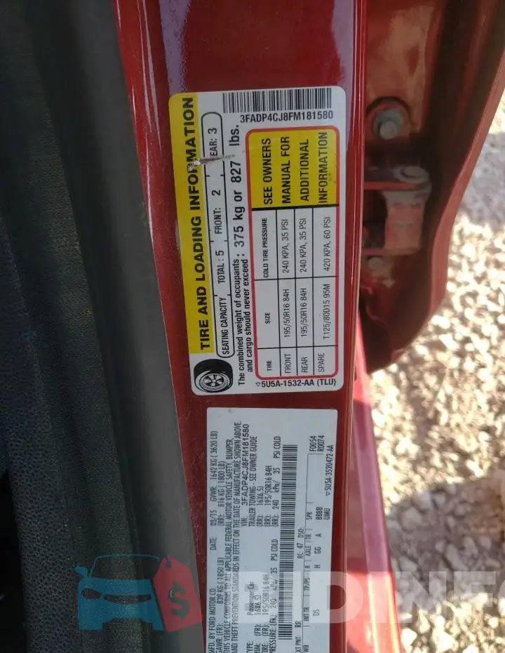 3FADP4CJ8FM181580 Photo# 13