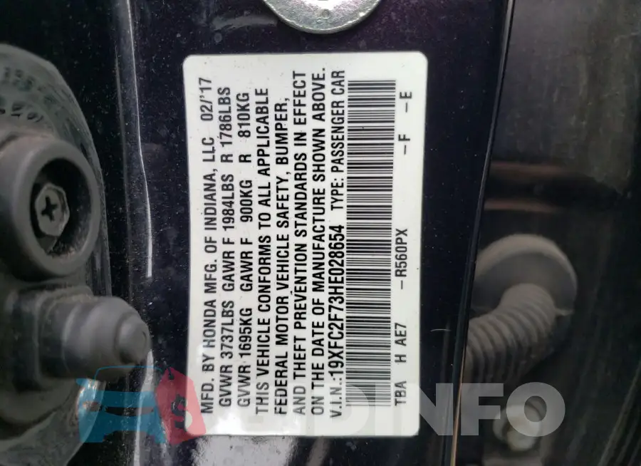 19XFC2F73HE028654 Photo# 13