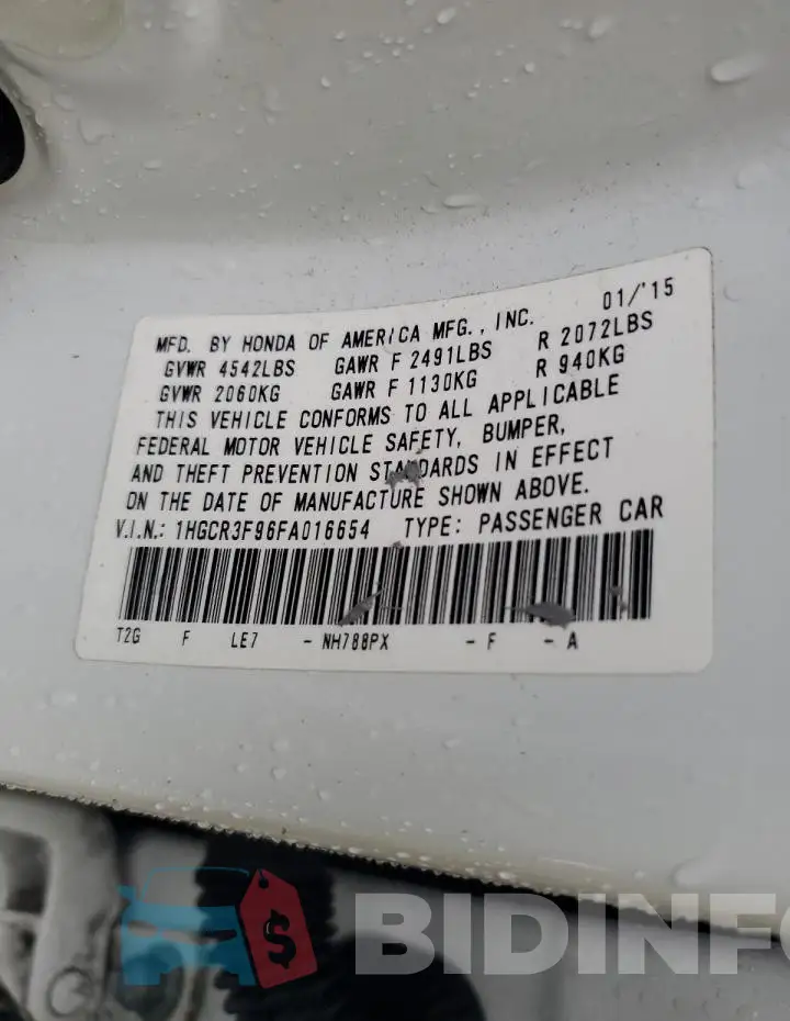 1HGCR3F96FA016654 Photo# 12