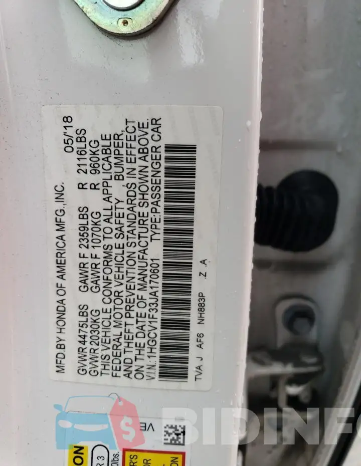 1HGCV1F33JA170601 Photo# 12