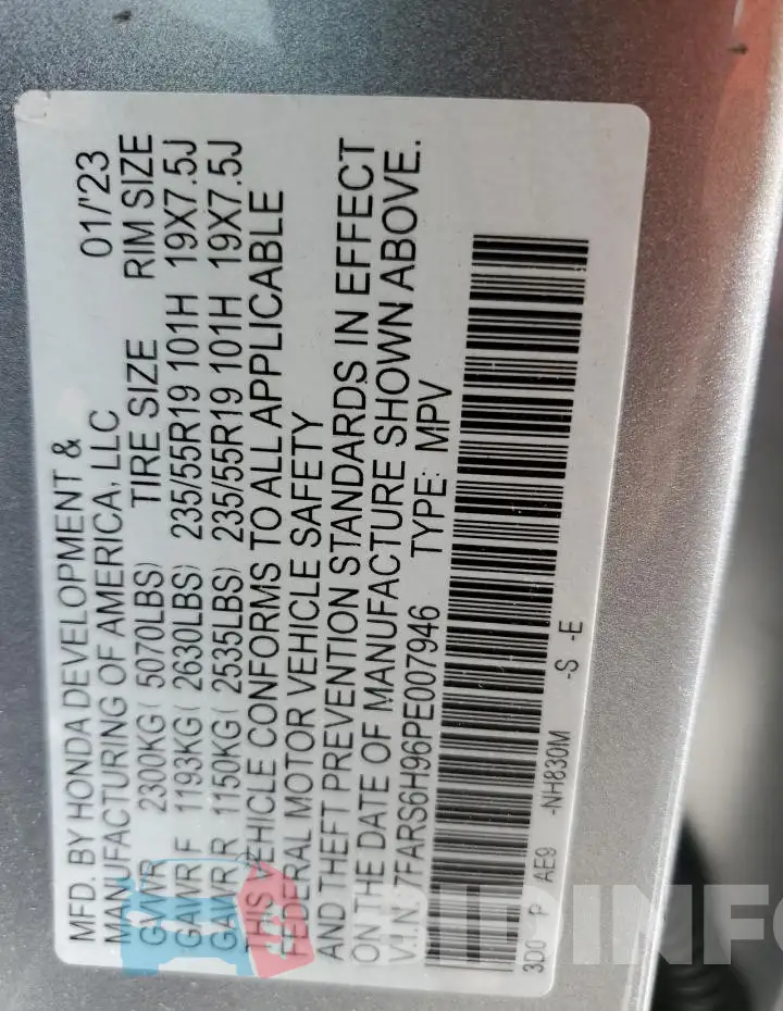 7FARS6H96PE007946 Photo# 12