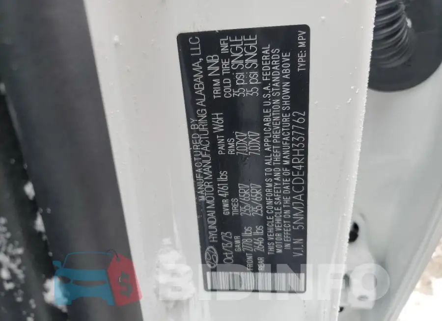 5NMJACDE4RH337762 Photo# 13