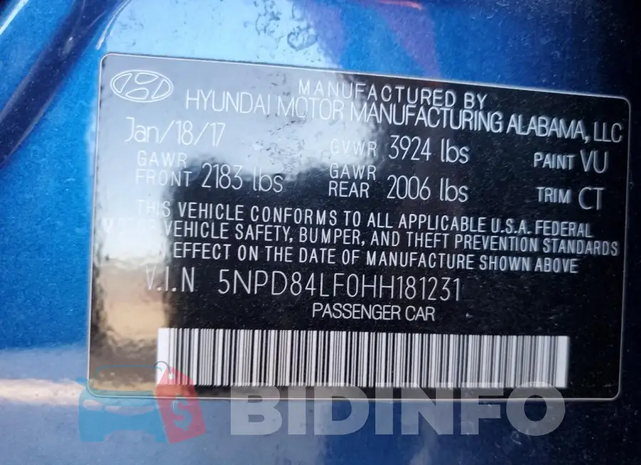 5NPD84LF0HH181231 Photo# 12