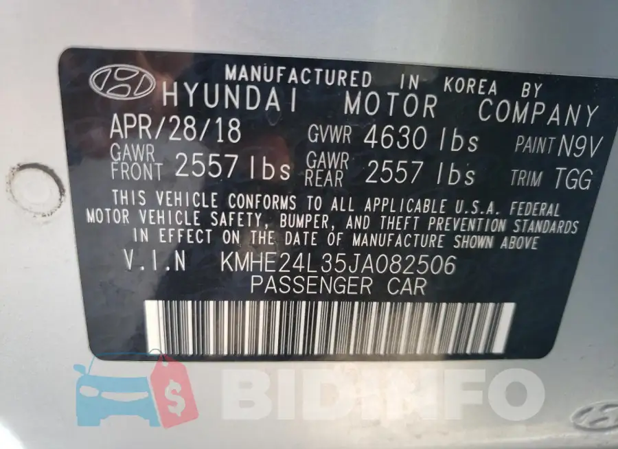 KMHE24L35JA082506 Photo# 12