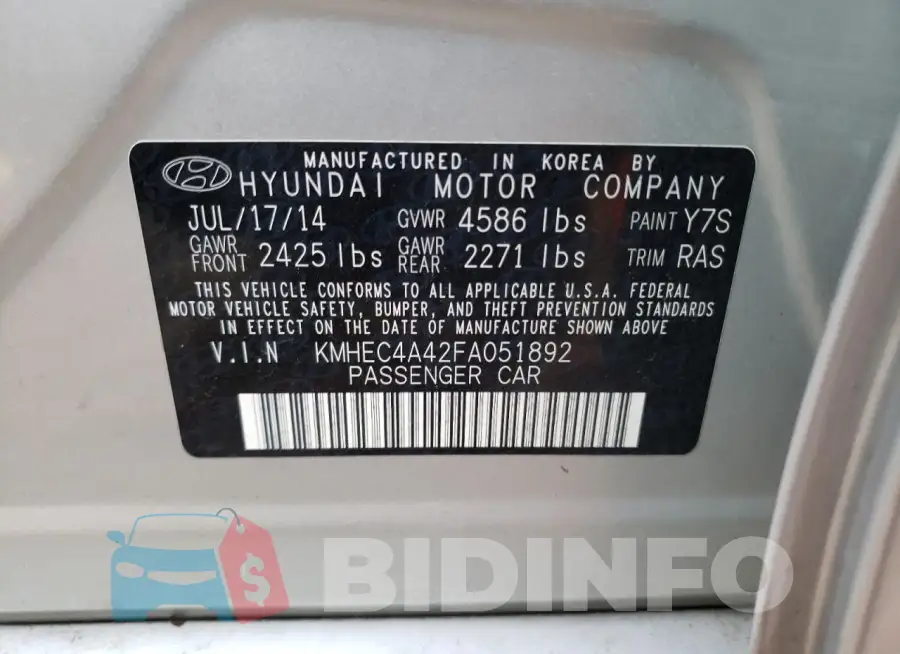 KMHEC4A42FA051892 Photo# 13