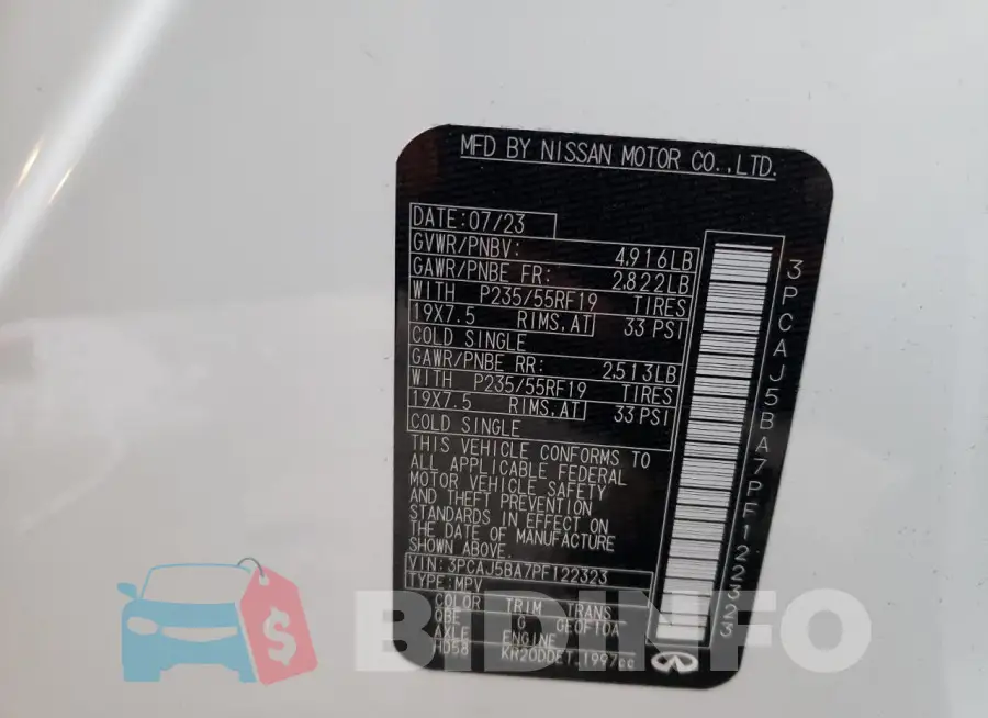 3PCAJ5BA7PF122323 Photo# 13
