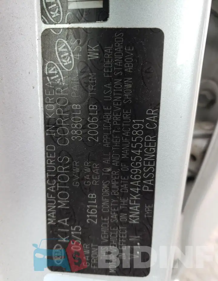 KNAFK4A69G5455891 Photo# 12