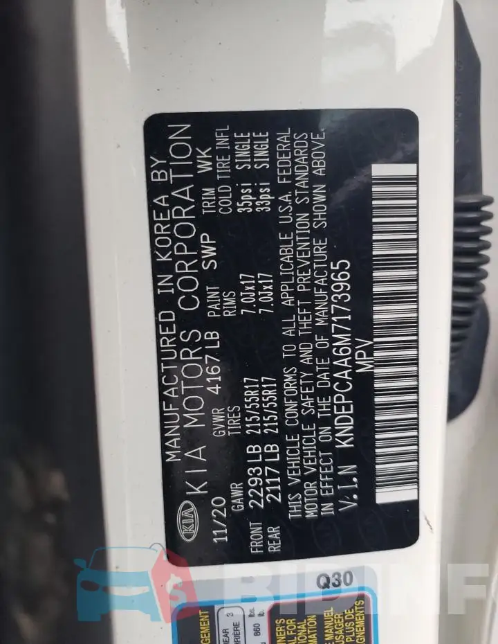 KNDEPCAA6M7173965 Photo# 12