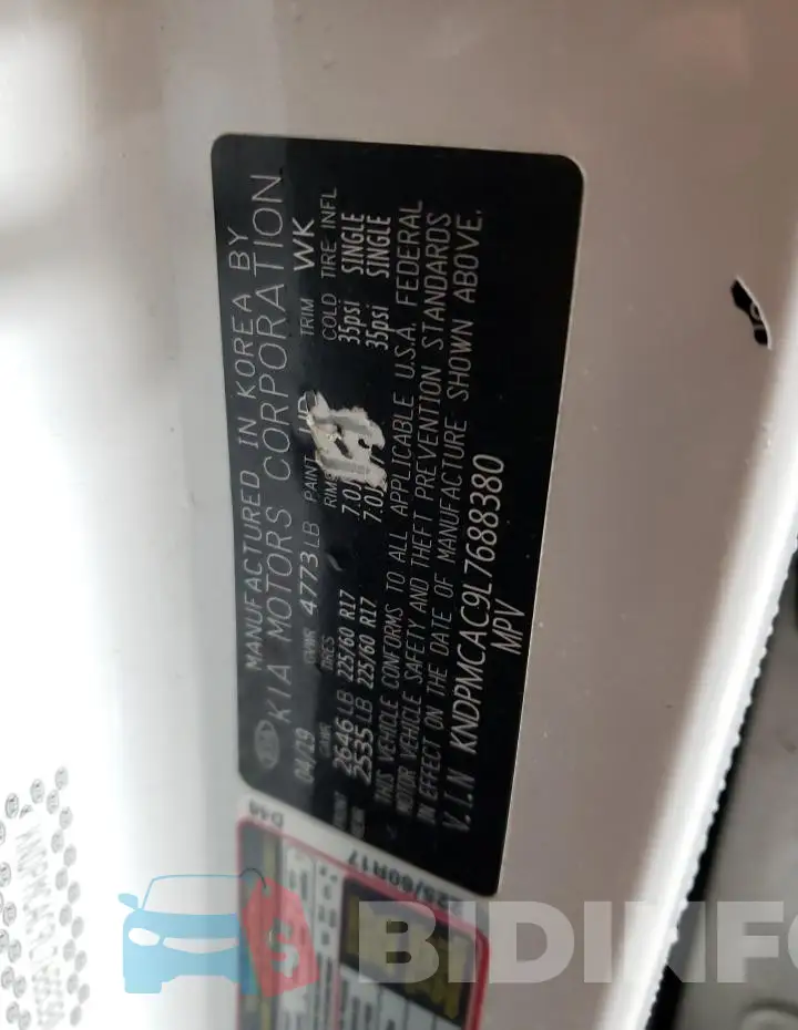 KNDPMCAC9L7688380 Photo# 12