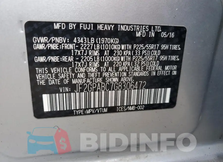 JF2GPABC7G8306472 Photo# 12