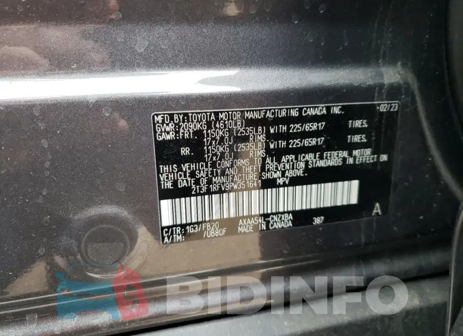 2T3F1RFV9PW351641 Photo# 12