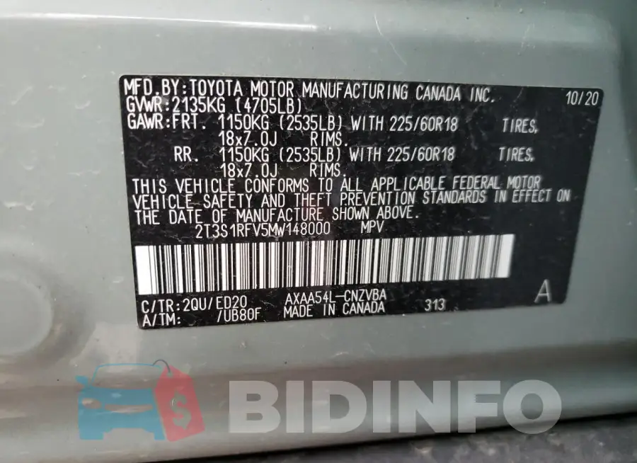 2T3S1RFV5MW148000 Photo# 14
