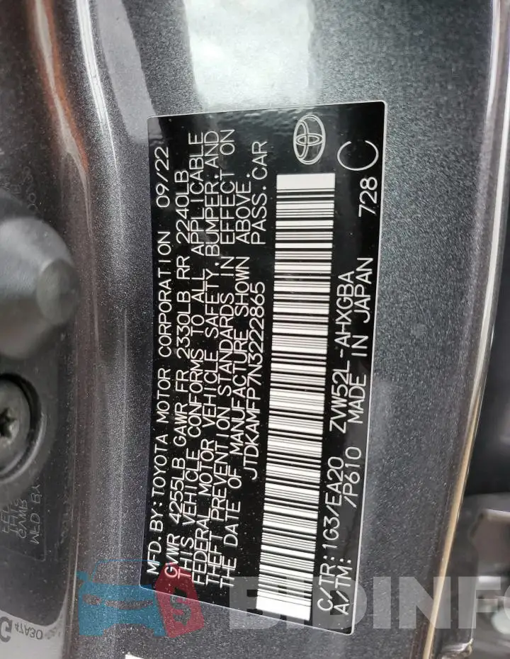 JTDKAMFP7N3222865 Photo# 12