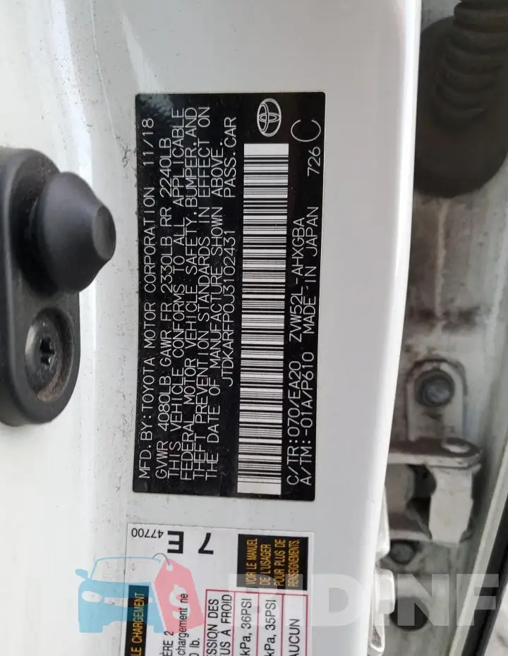 JTDKARFP0J3102431 Photo# 12