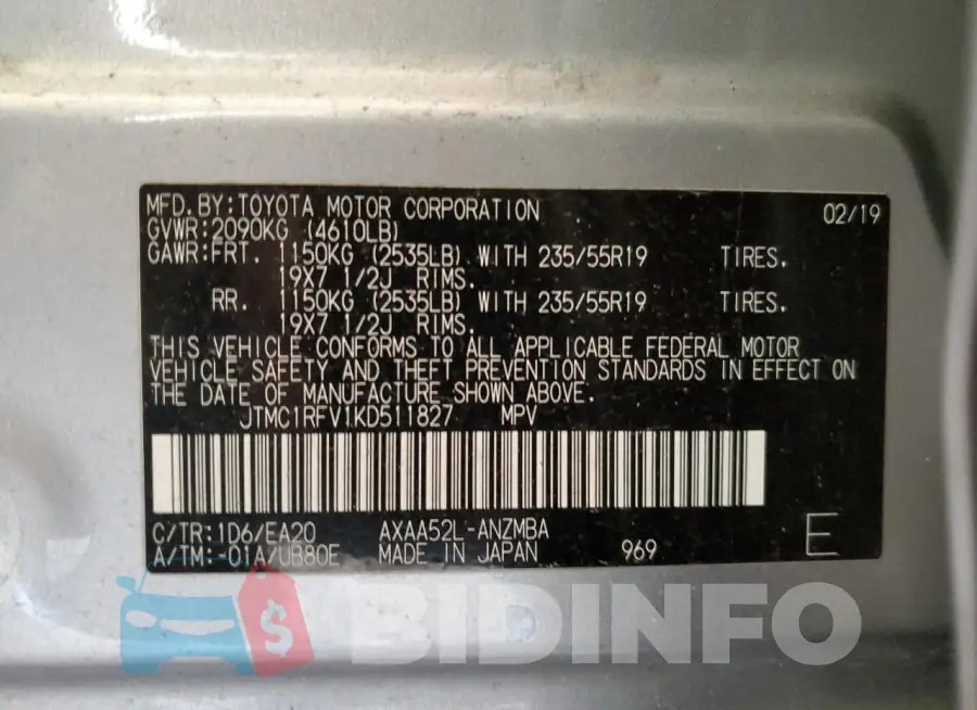 JTMC1RFV1KD511827 Photo# 13