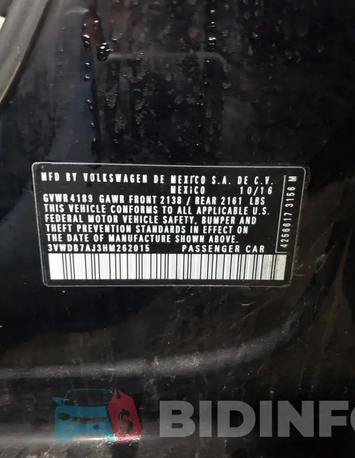 3VWDB7AJ3HM262015 Photo# 12