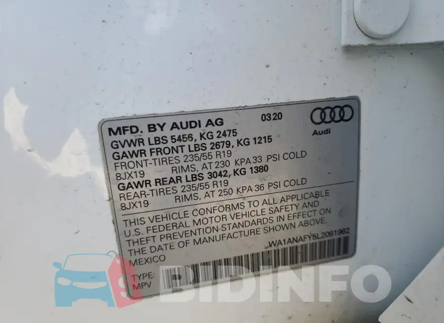 WA1ANAFY5L2081962 Photo# 12