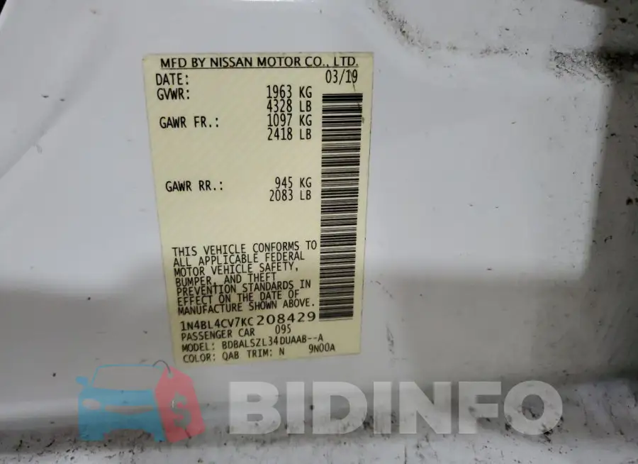 1N4BL4CV7KC208429 Photo# 12