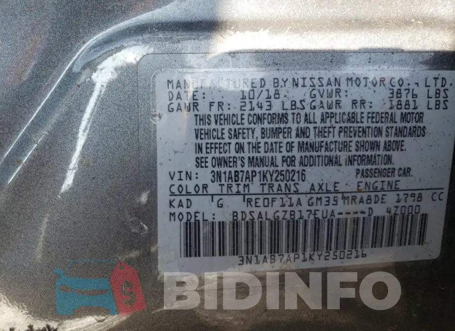 3N1AB7AP1KY250216 Photo# 12