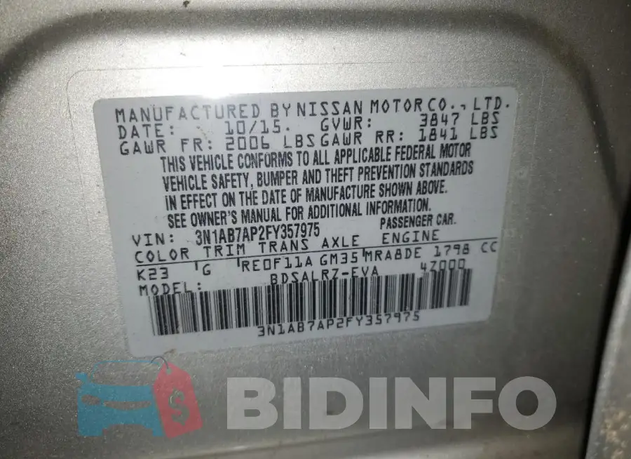 3N1AB7AP2FY357975 Photo# 12