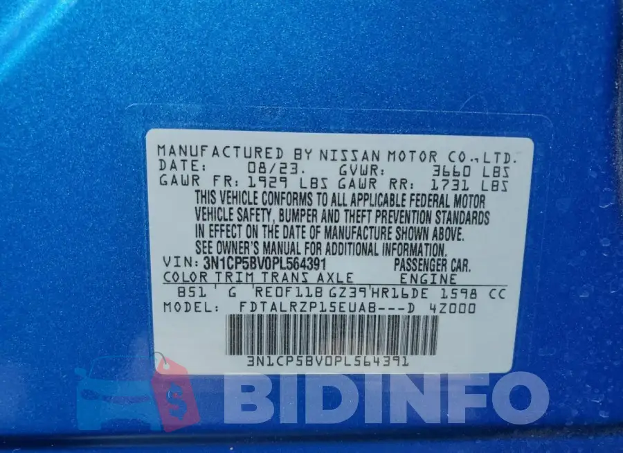3N1CP5BV0PL564391 Photo# 13