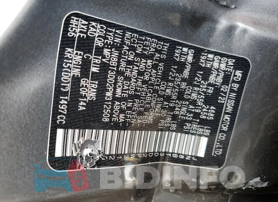 JN8BT3DD2PW312508 Photo# 12