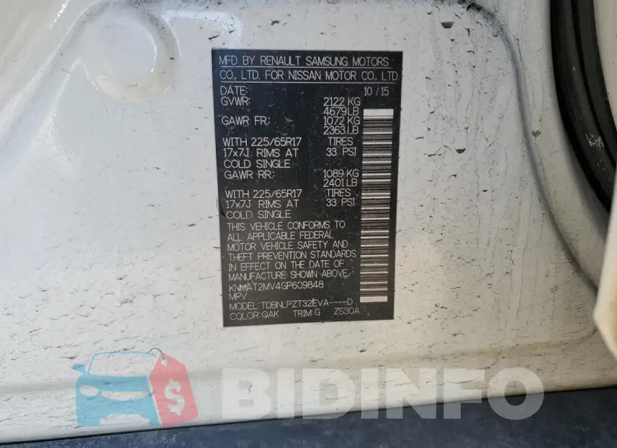 KNMAT2MV4GP609848 Photo# 13