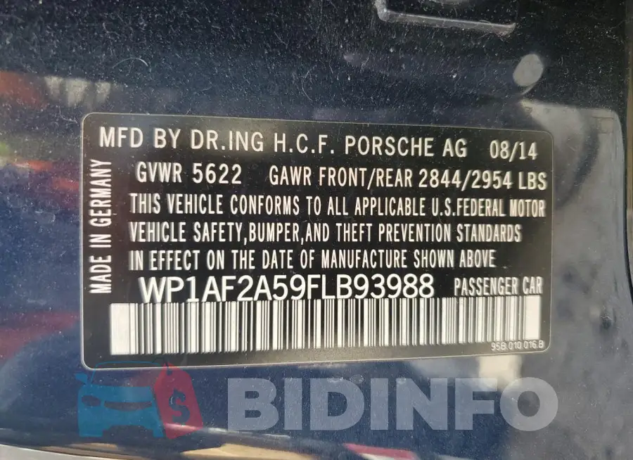 WP1AF2A59FLB93988 Photo# 12