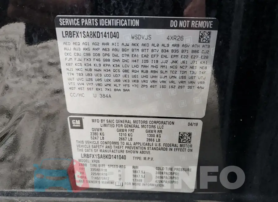 LRBFX1SA8KD141040 Photo# 12