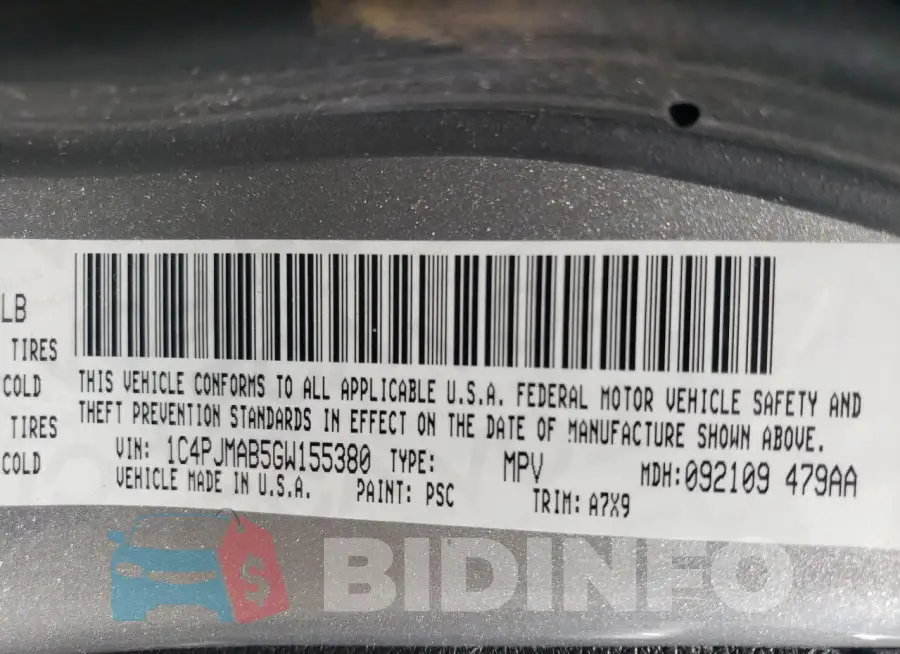 1C4PJMAB5GW155380 Photo# 12